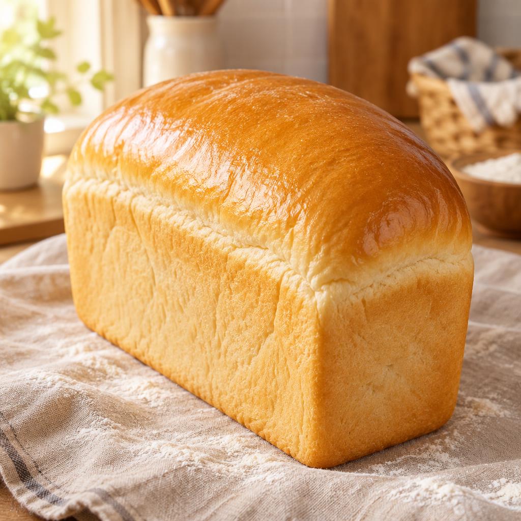 Soft Agege bread loaf with a golden crust